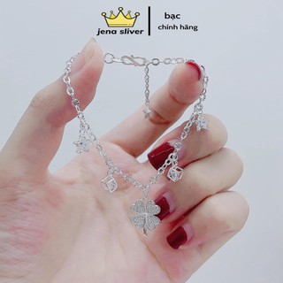 lắc tay cỏ 4 lá , may mắn , an nhiên , vẻ đẹp tự nhiên - jena sliver