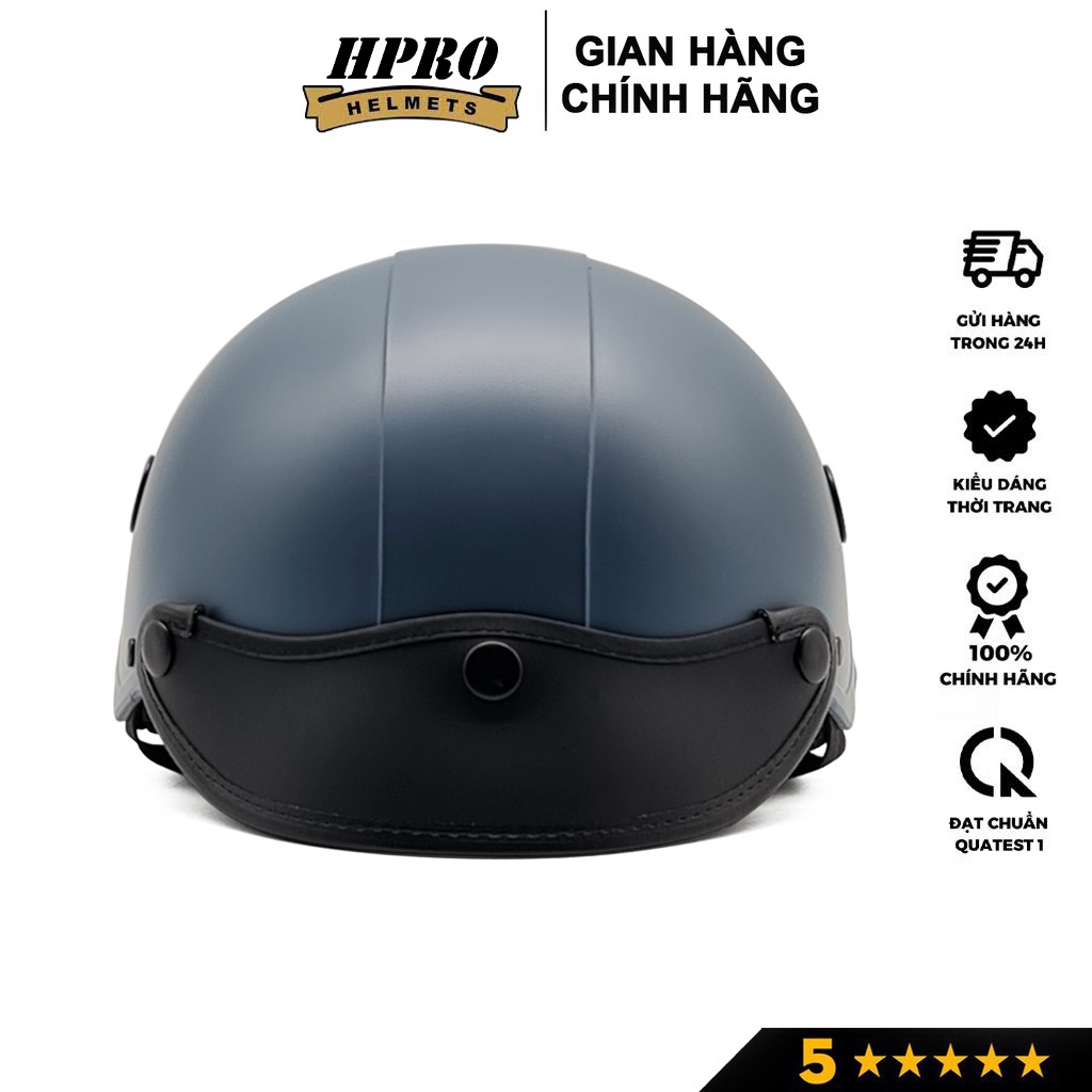 Ảnh Mũ bảo hiểm nửa đầu thương hiệu Hpro helmet, màu xám xi măng nổi bật, kiểu dáng trẻ trung năng động, freeside(52-56cm) 2