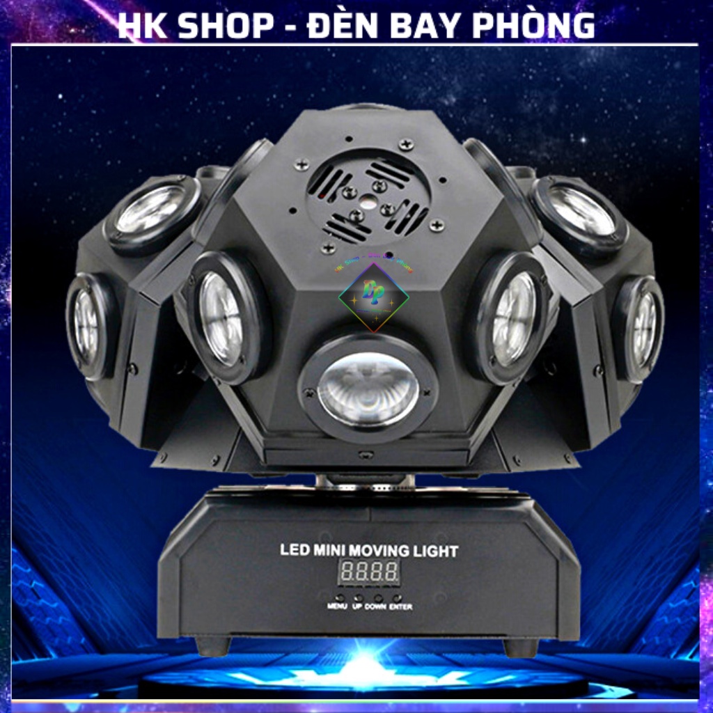 Đèn Moving 3 Đầu Độc Lập 18 Mắt Led Có Chế Độ auto cảm biến nhạc giành cho sân khấu bar pub karaoke Hàng Chính Hãng