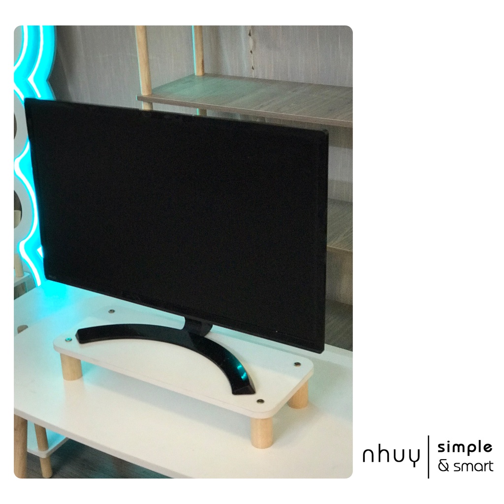 Kệ để màn hình máy tính decor góc làm việc gỗ MDF thương hiệu NHU Y DECOR