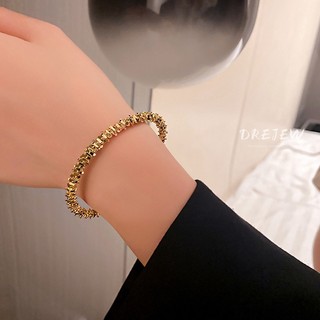DREJEW Vòng Đeo Tay Kim Loại Dạng Mở Hình Học Phong Cách Hàn Quốc Độc Đáo Điều Chỉnh Được Thiết Kế Lớp Học