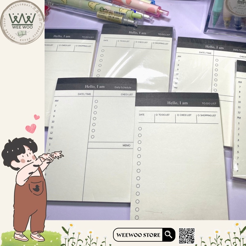 Giấy note 50 tờ ghi chú kế hoạch, to do list, daily schedule nhỏ gọn ...