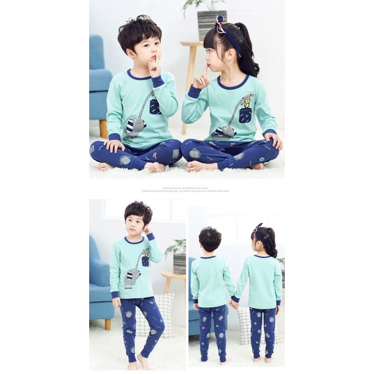 Bộ Đồ Lót Trẻ Em 100-160CM Cotton Nguyên Chất Bé Trai Bé Gái Áo Cotton Thu Đông Bộ Đồ Ngủ Cotton Nguyên Chất Quần Áo Mùa Thu Quần Dài Quần Áo Gia Đình