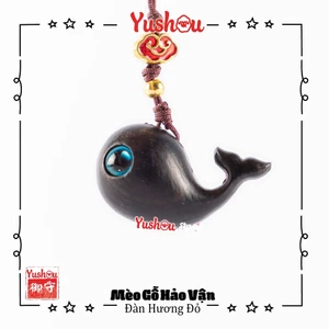 Thú Gỗ Hảo Vận - Cá Voi Đàn Hương - Kiểu Omamori Nhật, Có sẵn, Quà tặng ý nghĩa.