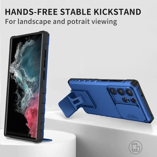Ốp Điện Thoại Siêu Mỏng Chống Sốc Có Thanh Trượt Bảo Vệ Camera Cho Samsung Galaxy S23 Ultra S22 Plus