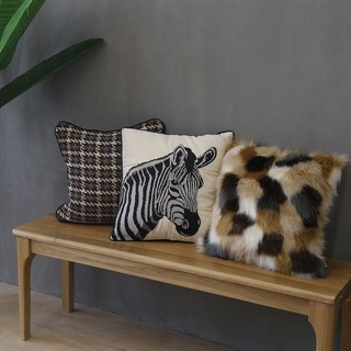 MANDY HOME Vỏ Gối Dày Dặn Thêu Họa Tiết Ngựa Vằn Phong Cách Bắc Âu