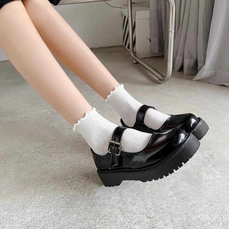 Tất Cổ Lửng Nữ Tiểu Thư Vớ Cổ Bèo Nhún Camel Lolita ULZZANG STYLE HÀN QUỐC Horizon Vớ Cao Cổ Lửng Nữ