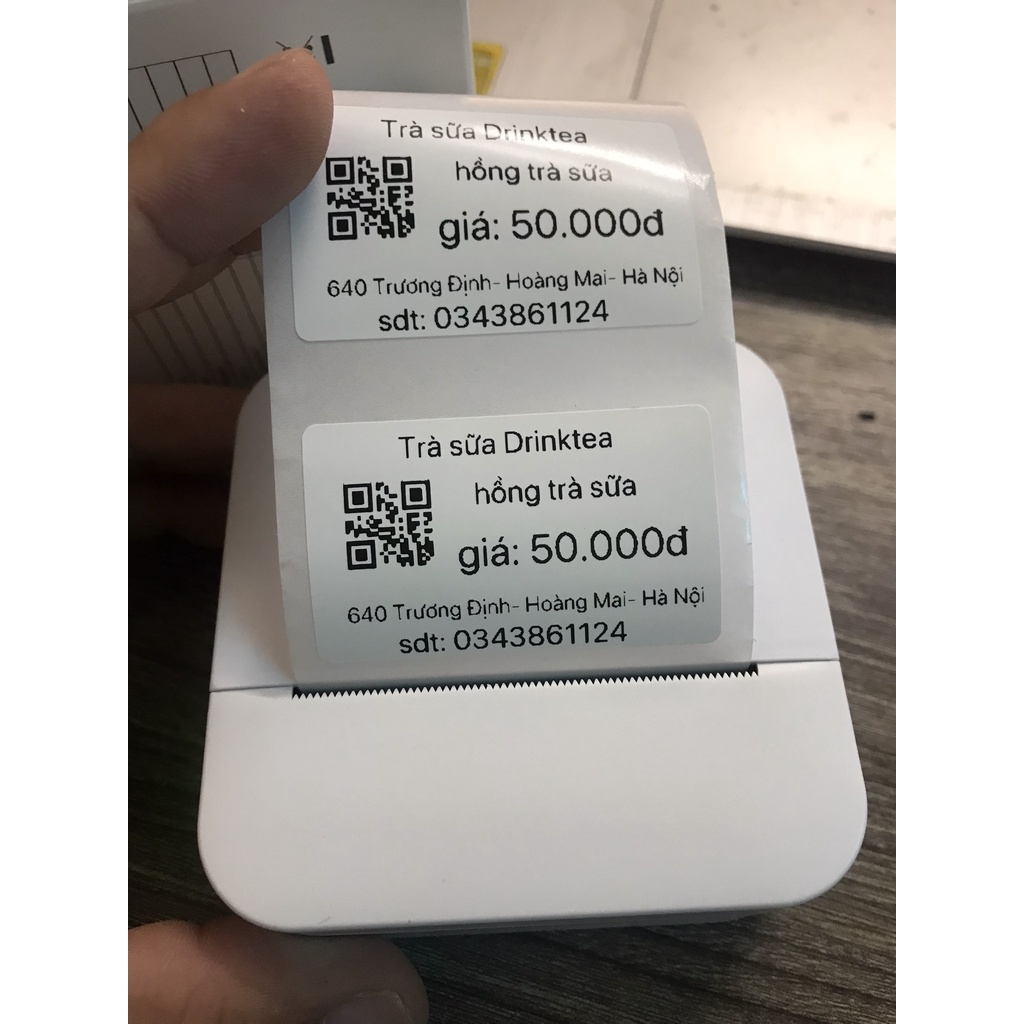 Máy in tem nhãn bluetooth mini cầm tay - in các tem nhãn độ nét cao dễ ...