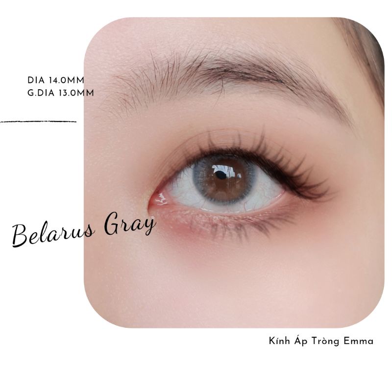 Kính Áp Tròng Belarus Gray | Lens áp tròng 14.0Xám Khói Tự Nhiên | Kính Áp Tròng Emma