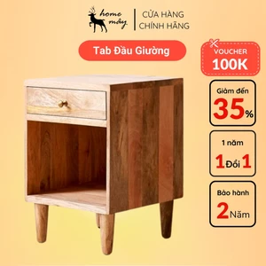 Tab Đầu Giường Gỗ Sồi Vân Đẹp Cao Cấp với Ngăn Sách Rộng Rãi