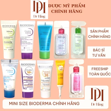 Mini size bioderma các dòng dưỡng ẩm , kem phục hồi, chống nắng . sample bioderma