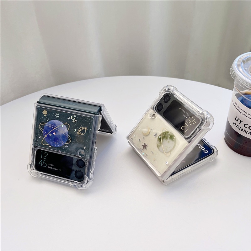 Ốp Điện Thoại Epoxy Chống Sốc Họa Tiết Vũ Trụ Cho Samsung Galaxy Z Flip 4 Z Flip 3 5G Z Flip 4 Zflip3 Flip 4 Z Flip 3
