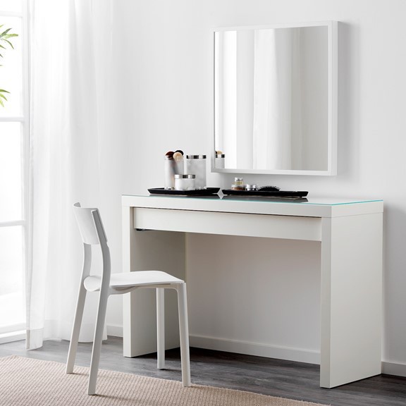 Ảnh MOLTENI, Bàn trang điểm, bàn làm việc, bàn học 1 tủ kéo DEK_004, 120x39x78cm, bàn gỗ Scandi Home 1