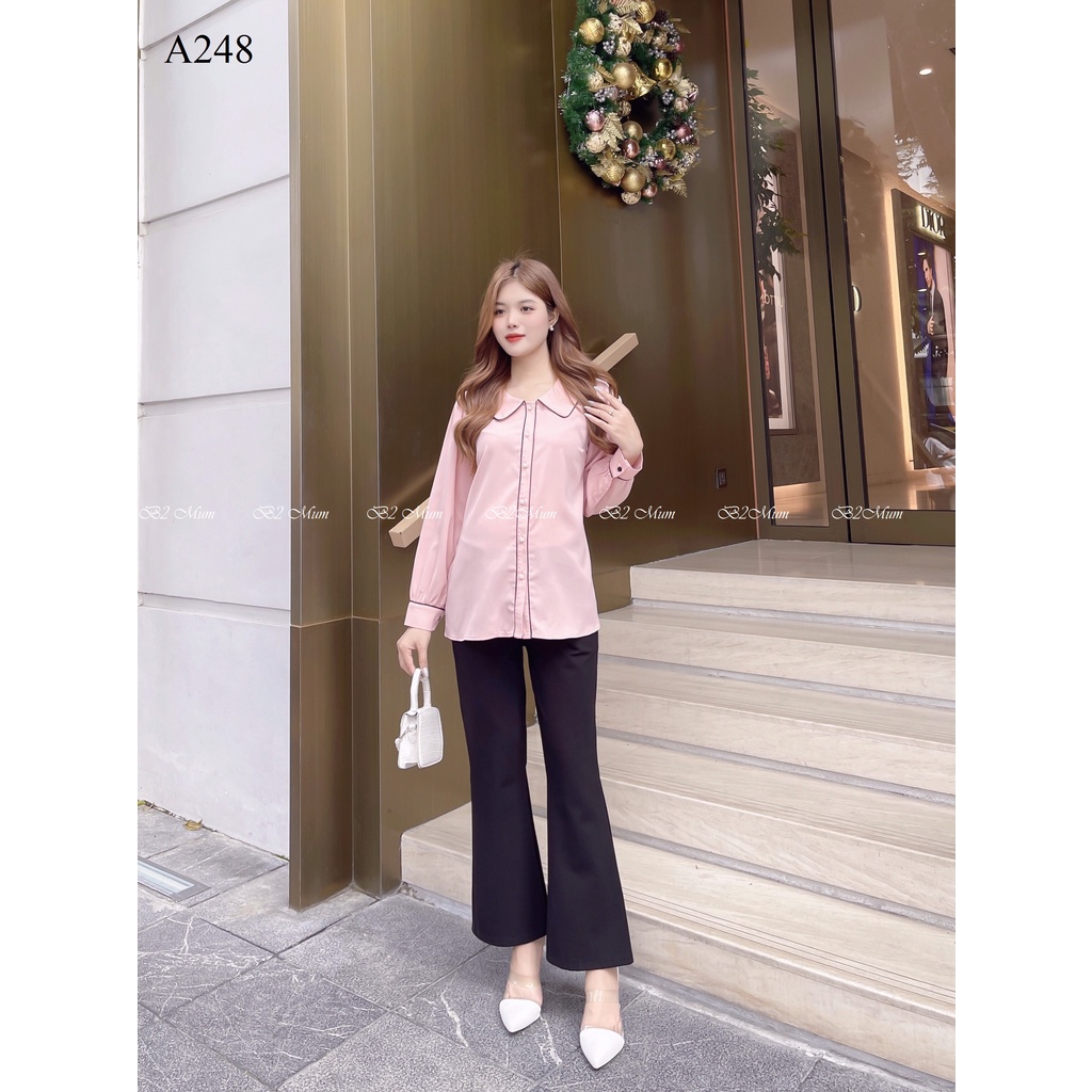 Áo bầu thiết kế áo sơ mi viền A248 B2MUM