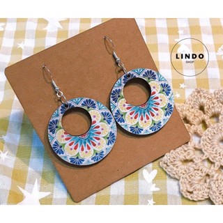 Khuyên tai/Bông tai gỗ Vintage LINDO - Bông tai đi biển, du lịch, đi chơi