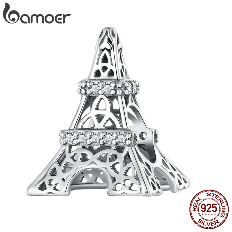 Bamoer Hạt Xâu Chuỗi Bạc 925 Hình Tháp Eiffel Thời Trang Kèm Vòng Tay Diy Dành Cho Nữ Sinh