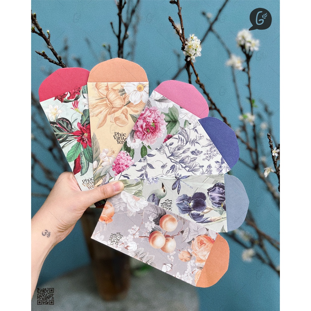 GX016 Bao lì xì cao cấp độc quyền Gác xép chất liệu nhập khẩu họa tiết hoa văn độc đáo Phúc Vinh Khải Hoàn Tết 2025