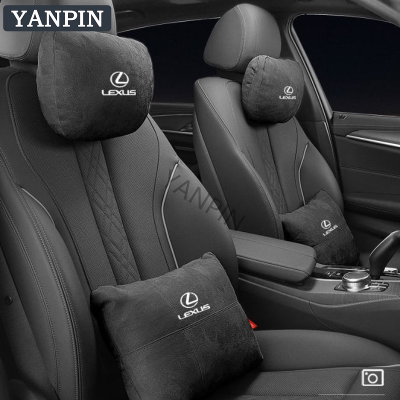 For Lexus Gối Tựa Đầu Bảo Vệ Cổ Bằng Da Lộn Cho Xe Hơi IS250 CT200H ES250 GS250 IS250 LX570 LX450d NX200T RC200T RX300 RX330 RX350