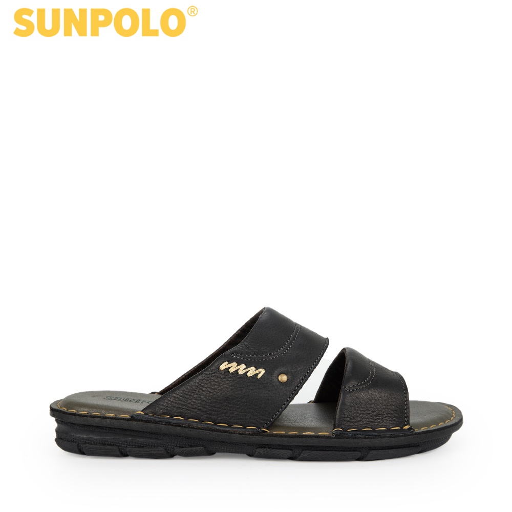 Ảnh Dép quai ngang nam da bò cao cấp SUNPOLO AQN029 1