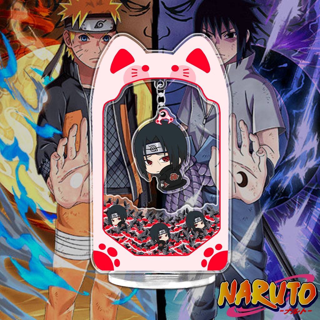Mô hình gắp thú bông Naruto standee chibi các nhân vật naruto sasuke itachi gara kèm móc khóa 15cm phụ kiện