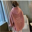 Áo hoodie lông cừu lót nỉ màu hồng form rộng rãi dày dặn cực ấm