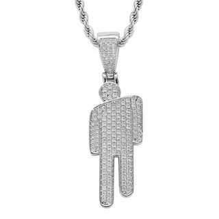 Dây Chuyền Mặt Hình Đầu Billie Eilish Đính Đá Zircon Toàn Diện Phong Cách Hip Hop Hipster Âu Mỹ
