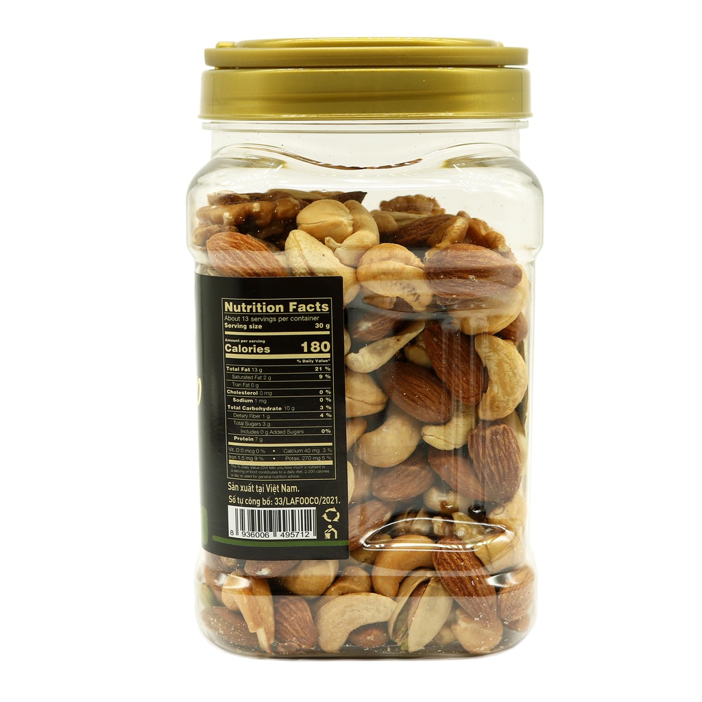 Hạt Hỗn Hợp Không Muối LAFOOCO 400g Unsalted mixed nuts