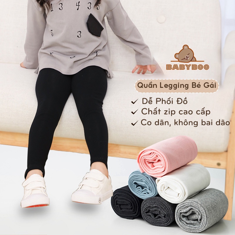 Quần Legging Bé Gái Dáng Dài Chất Zip Cao Cấp Co Dãn 4 Chiều Thoáng Mát LGD- BabyBoo-T1