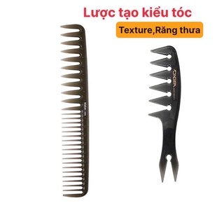 ❌Rẻ Nhất❌ Lược Tạo Kiểu Tóc Nam Texture, Lược Tỉa Tạo Tép Tóc Nữ Răng Thưa to dễ dàng tạo kiểu tóc