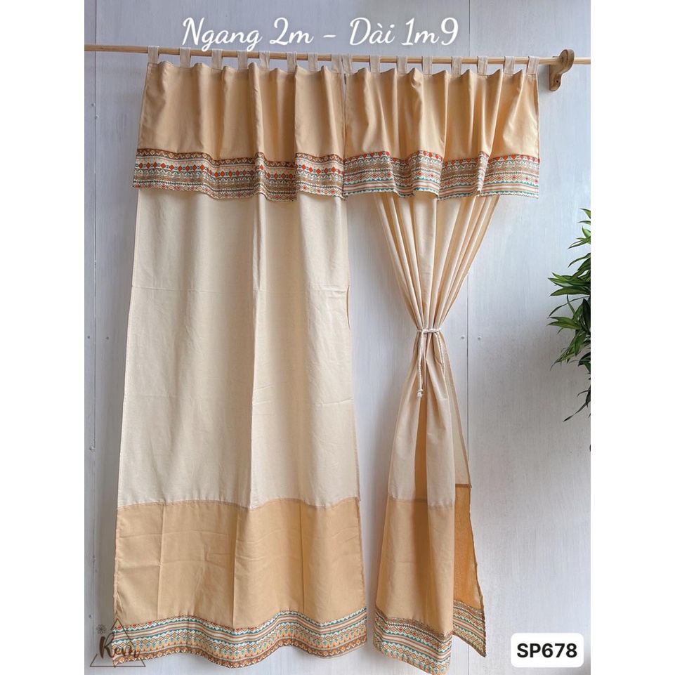 RÈM CANVAS THỔ CẨM MÀU 2 TẦNG MÀU SP678 | Shopee Việt Nam