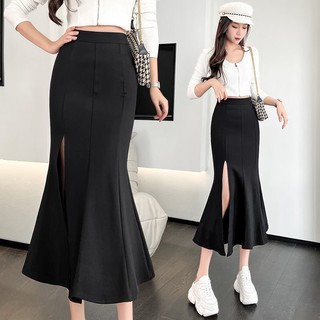 Chân váy đuôi cá màu đen dáng dài xòe tôn dáng cực đỉnh phong cách Ulzzang Hàn Quốc, co giãn, có bigsize ôm body