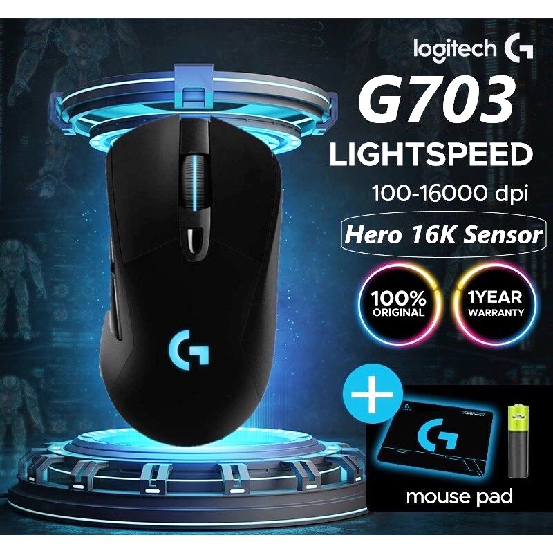 Chuột không dây Logitech G703 4000 DPI pin sạc Led RGB - Bảo hành 12 ...