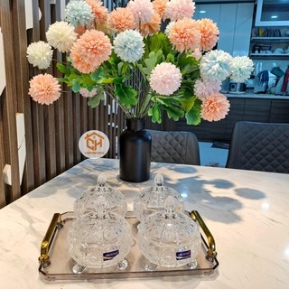 Thố Thuỷ Tinh Deli Đựng Mứt-Hũ Thủy Tinh Đựng Hạt Dưa, Đựng Mứt Và Bánh Kẹo Tết Cam Homeware