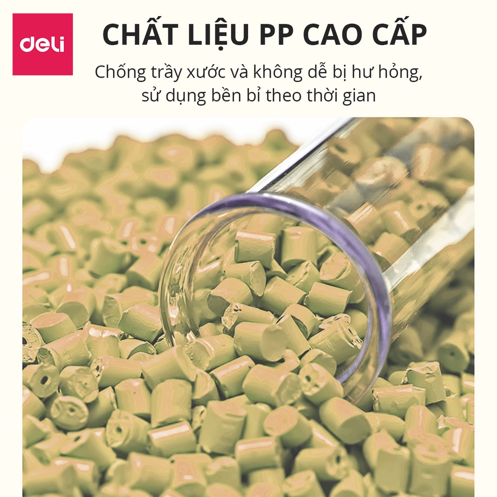 Combo 2 Túi file đựng tài liệu A4 Deli nhiều màu, my clear bag bìa đựng tài liệu văn phòng phẩm lưu trữ hồ sơ giấy tờ
