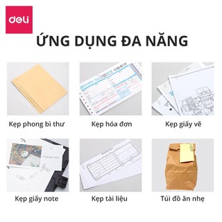 Hộp 200 Ghim Vòng Kẹp Giấy Deli Kẹp Tài Liệu Văn Phòng Phẩm Giữ Văn Bản Học Sinh Văn Phòng - 0037