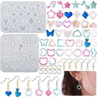 Khuôn Silicone Đổ Resin Hình Vuông / Ngôi Sao Làm Trang Sức DIY
