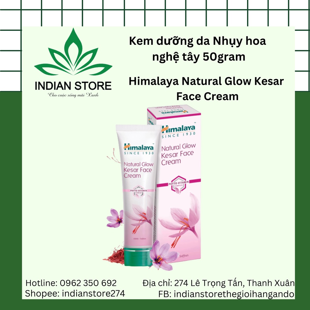 Kem dưỡng sáng da nâng tone nhụy hoa nghệ tây Himalaya Natural Glow