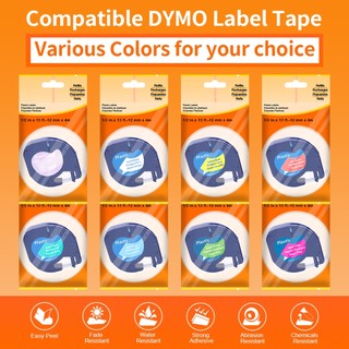 Cuộn Băng Dymo 91200 12Mmx4M 91331 91330 91201 12267 18769 18771 Màu Đen Cho Máy In Nhãn Dymo LT-100H S0883990 Bộ Phụ Kiện Chuyên Dụng Dành Cho Xe Hơi Lm-100T X200000X100T X-2000