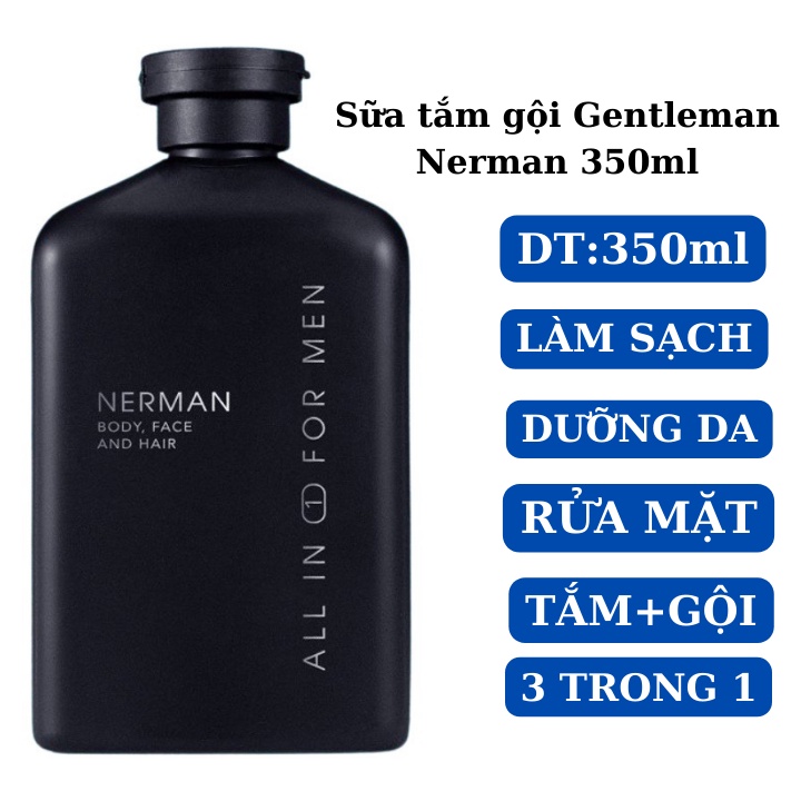 [Mã BMLTB200 giảm đến 100K đơn 499K] Sữa tắm gội hương nước hoa cao cấp Gentleman 3 in 1 NERMAN 350ml