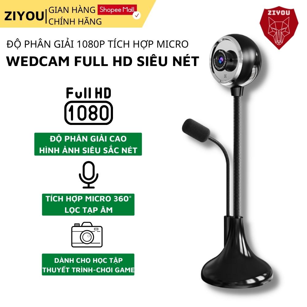 Webcam Camera Máy Tính Ziyou A09 Có Mic Micro 360° Full HD Siêu Nét Góc Rộng Hỗ Trợ Livestream Cho Laptop PC