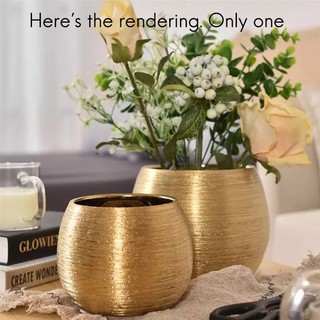 Chậu Hoa Bằng Gốm Mạ Vàng Sáng Tạo Độc Đáo
