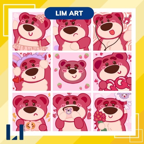 Có Khung Sẵn] Tranh Số Hóa Gấu Dâu Size 20X20 - Tranh Tô Màu Theo Số Gấu  Lotso Size Nhỏ | Shopee Việt Nam