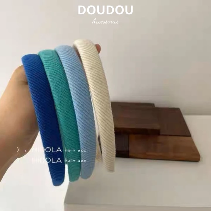 Băng đô cài tóc Doudou Bờm tóc nữ Cài tóc bản nhỏ 2.5cm Băng đô tóc vải phong cách Hàn Quốc FG023