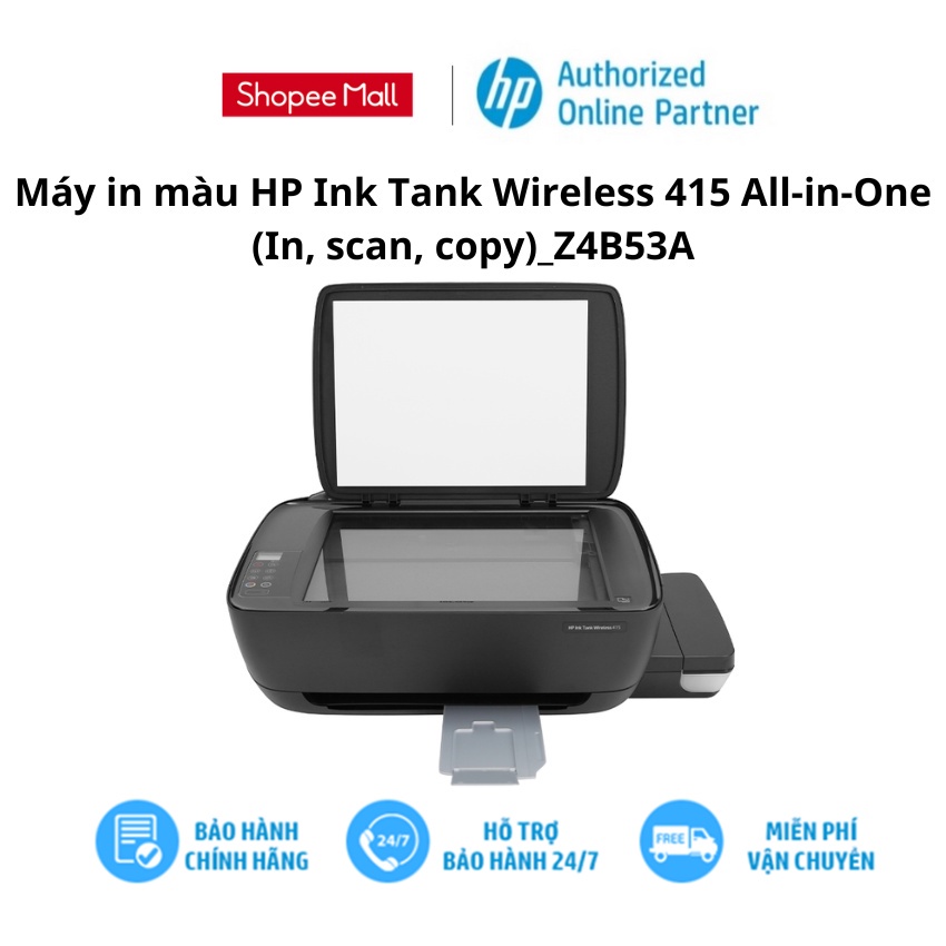 [Mã ELHPPK giảm 10% đơn 500K] Máy in màu HP Ink Tank Wireless 415 All-in-One (In, scan, copy)_Z4B53A - Bảo hành 12 tháng