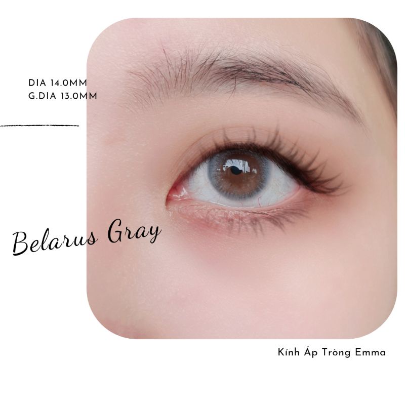 Kính Áp Tròng Belarus Gray | Lens áp tròng 14.0Xám Khói Tự Nhiên | Kính Áp Tròng Emma