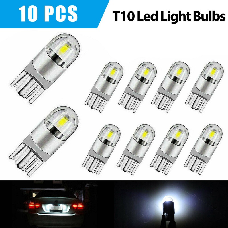 10 Chiếc 6000K Canbus T10 168 194 W5W Mái Vòm Giấy Phép Bên Đánh Dấu Bóng Đèn LED Trắng