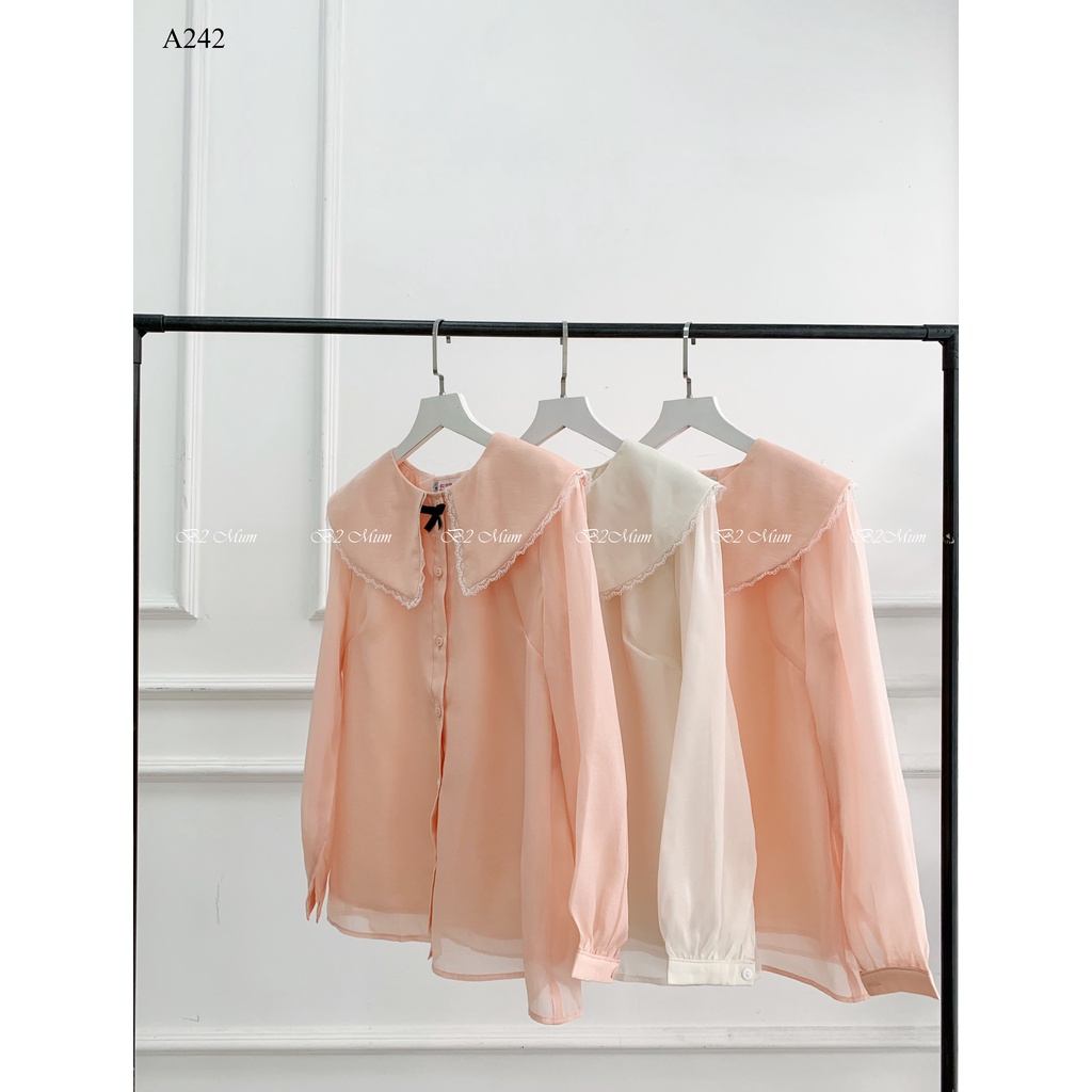 Áo bầu thiết kế Áo nơ cổ viền ren A242 B2MUM