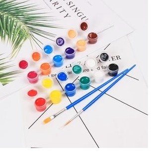 Bộ 6/12 màu vẽ Acrylic( tặng kèm cọ) dùng để tô tranh/tô tượng/ tô đất sét…