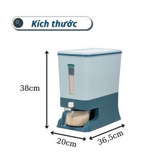 Thùng đựng gạo 10kg Việt Nhật Hokori 5338,thùng gạo thông minh nút bấm tự động bền đẹp {H}