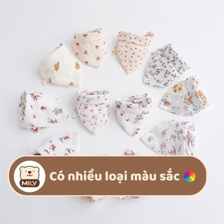 Yếm xô muslin ăn dặm chính hãng Mily 2 lớp vải.